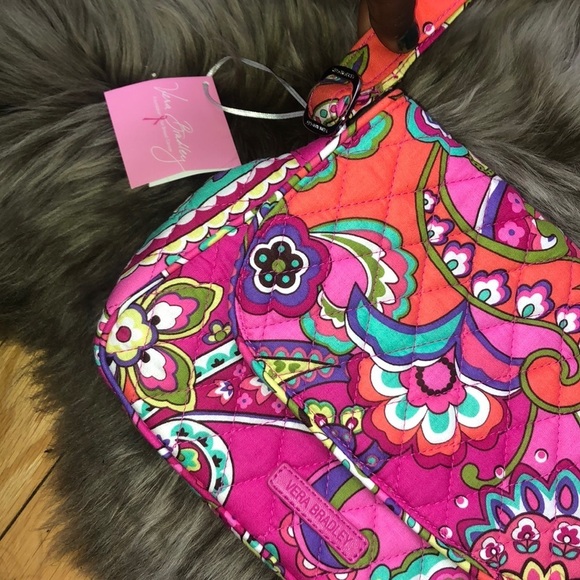 VERA BRADLEY PINK SWIRLS SMALL FLAP CROSSBODY*NWT* - Picture 2 of 7